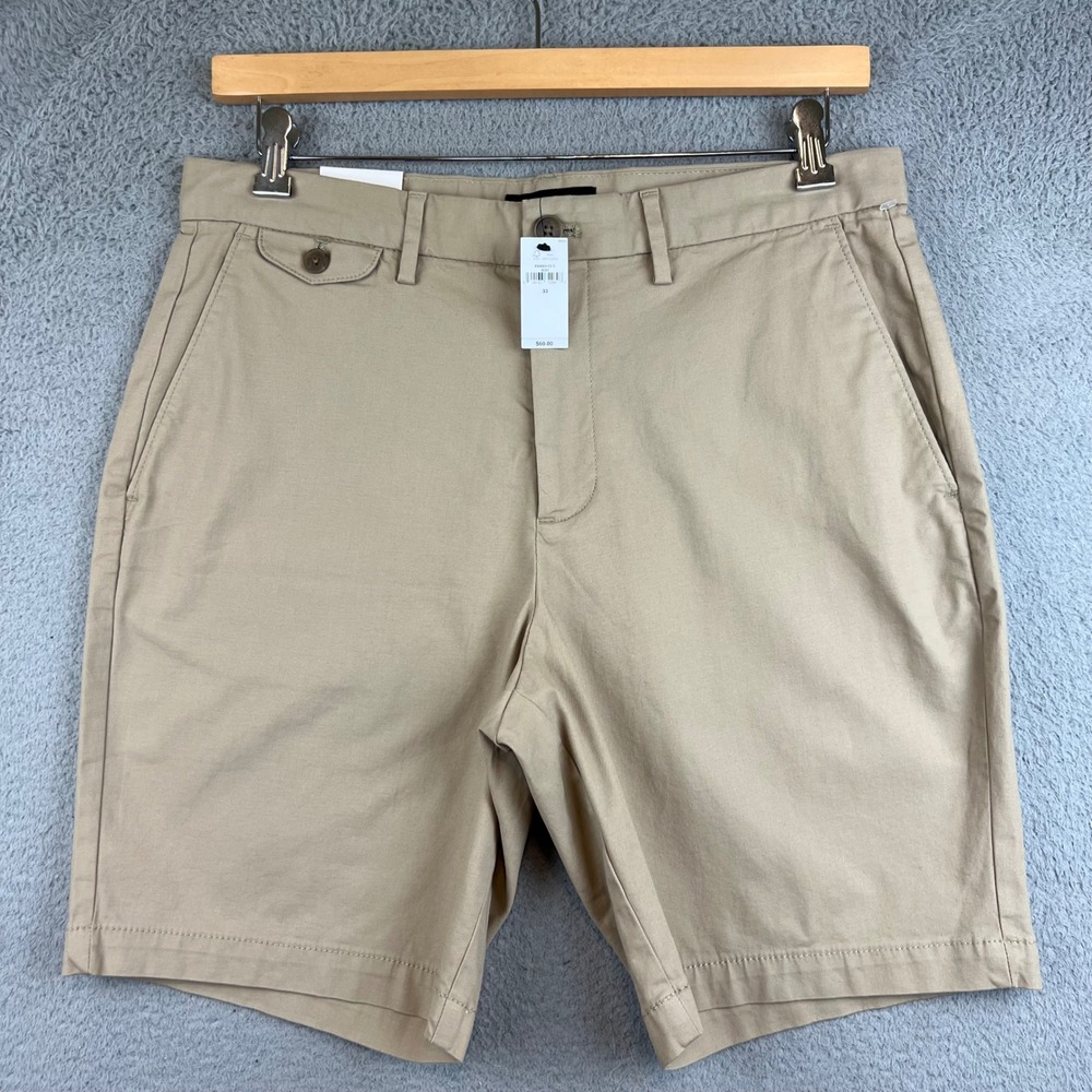 New Banana Republic Lived-In 9" Shorts Mens 33 Khaki Tan Chino